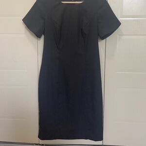 Black Wool blend Shift Dress